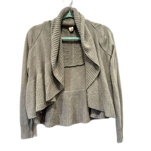Mudd Sweater Open Front Cardigan Gray Knit Long Sleeve Cabin Cozy Women sz Small